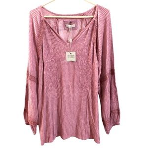 NWT Cupio Waffle Knit Lace Top M/M/M